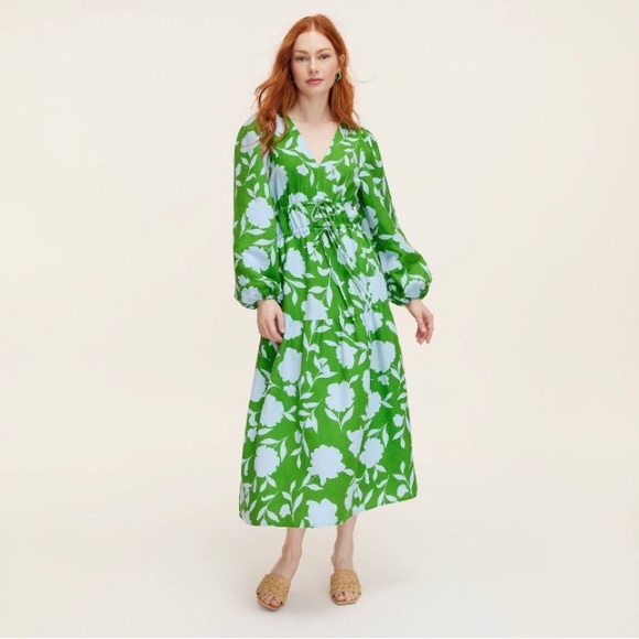 kate spade Dresses & Skirts - NEW Kate Spade x Target Classic Rose Linen Long Sleeve Maxi Dress - Green/Blue